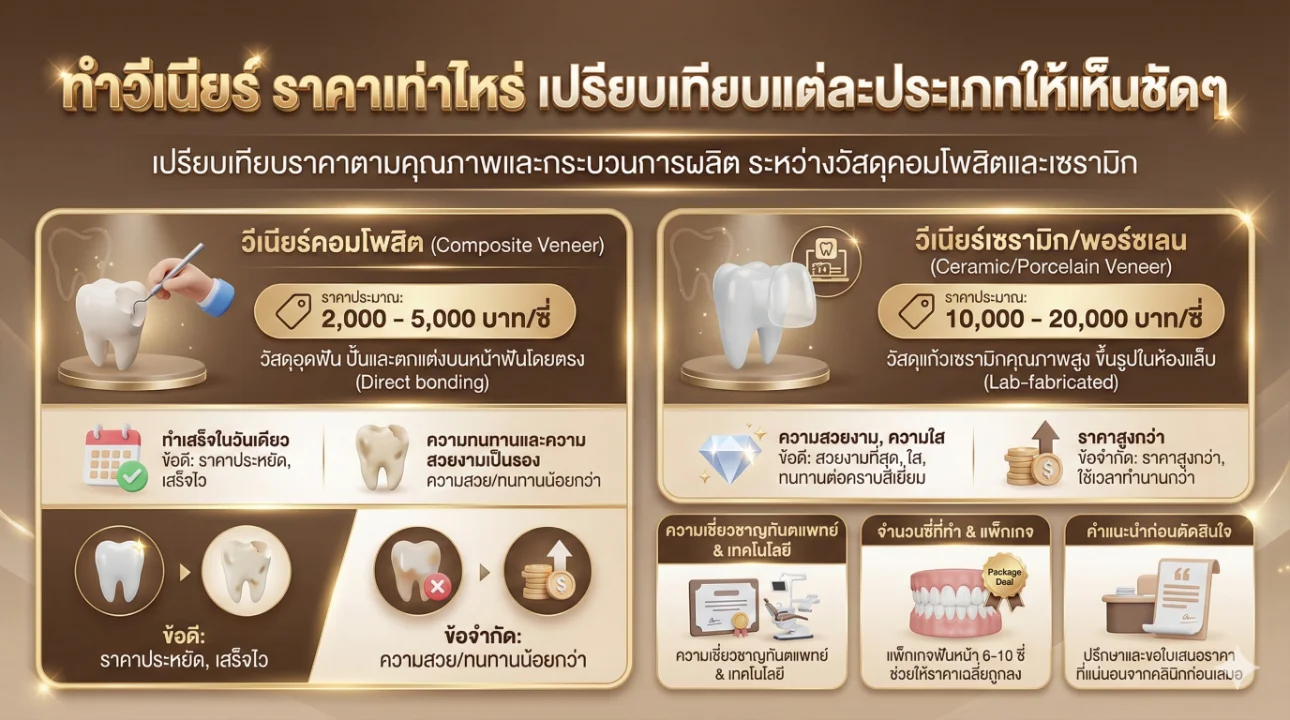 ทำวีเนียร์ ราคา