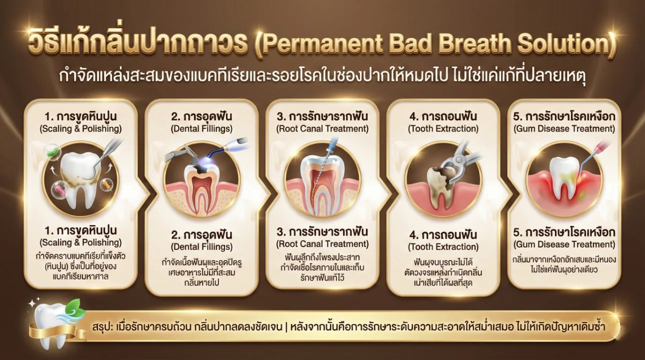 วิธีแก้กลิ่นปากถาวร