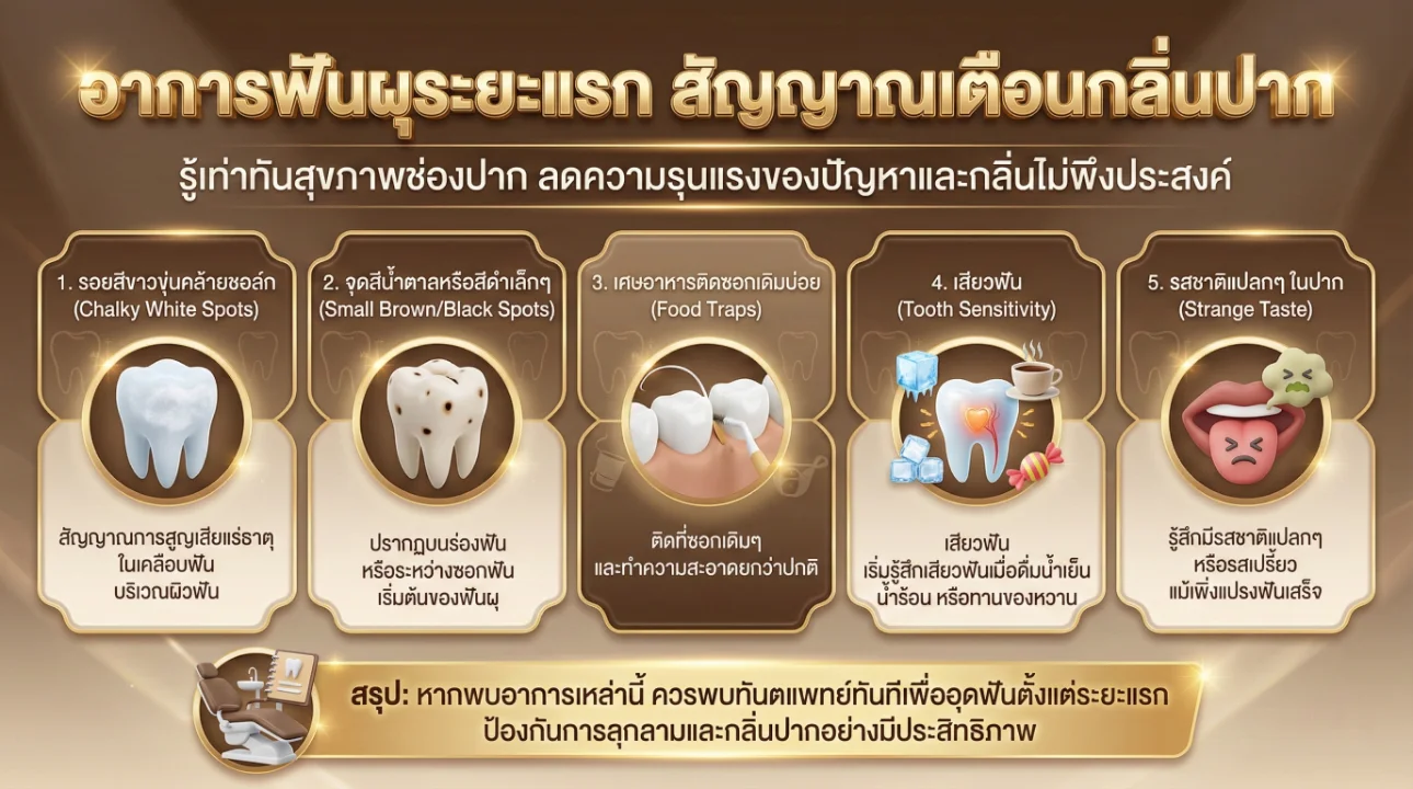 อาการฟันผุระยะแรก