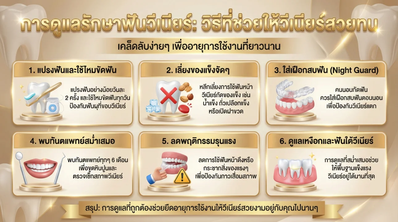 การดูแลรักษาฟันวีเนียร์