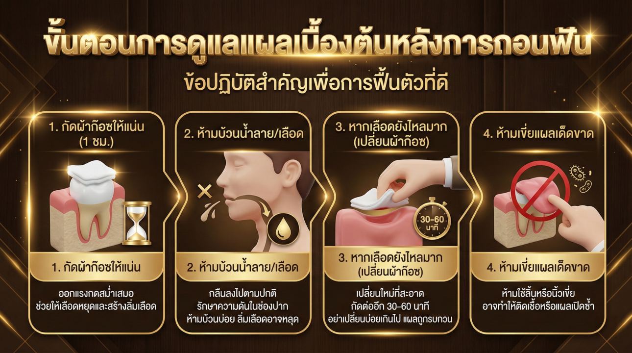 การดูแลแผลถอนฟัน