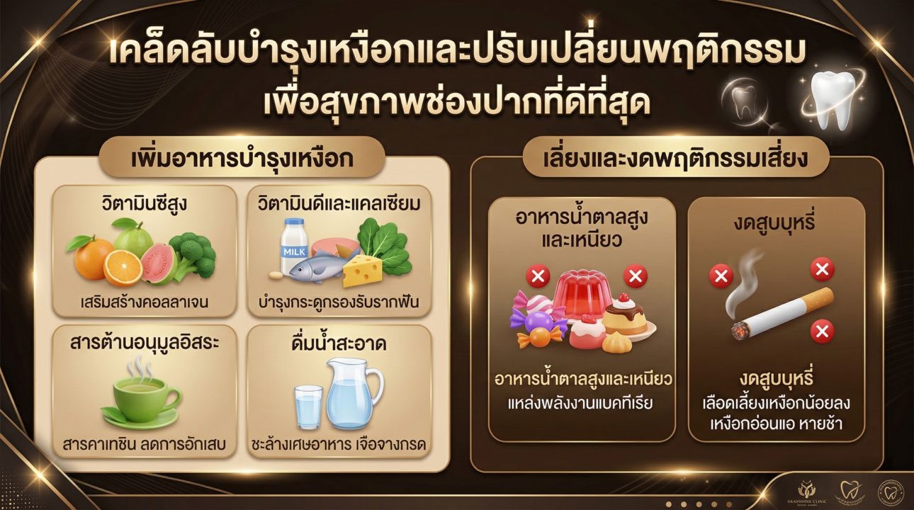 คู่มือบำรุงเหงือก อาหารที่ควรทานและควรเลี่ยง