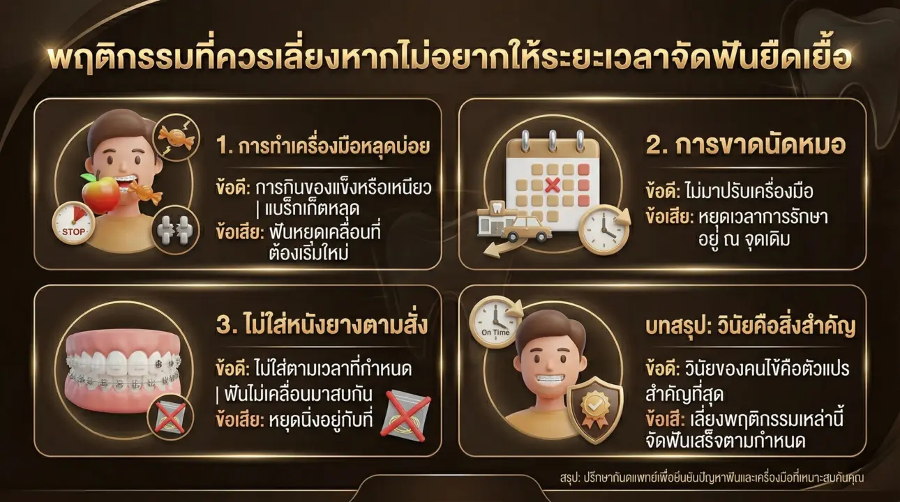 พฤติกรรมต้องห้าม ถ้าไม่อยากจัดฟันนาน