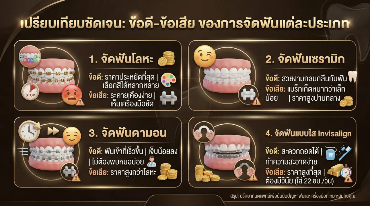 เทียบให้ชัด! เลือกจัดฟันแบบไหนดี